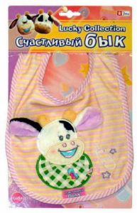 Нагрудник "Коровка" LUIIABABY ― Avokado-toys.ru