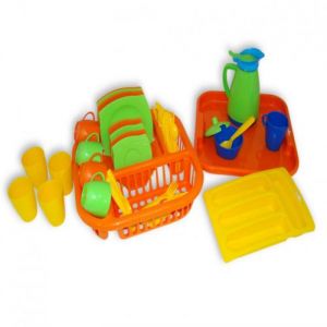 Набор детской посуды "Алиса" с сушилкой, подносом и лотком на 4 персоны ― Avokado-toys.ru