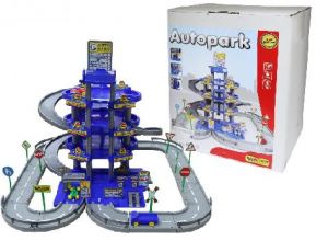 Паркинг 4-уровневый с дорогой и автомобилями, синий (в коробке) ― Avokado-toys.ru