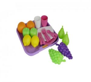 Набор продуктов №2 с посудкой и подносом (21 элемент) ― Avokado-toys.ru