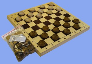 Шашки деревянные в деревянной доске (Ладья) ― Avokado-toys.ru