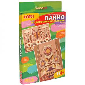 Панно из деревянной соломки. Бабочки цветы